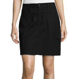 St. John's Bay Solid Black Cargo Twill Skort